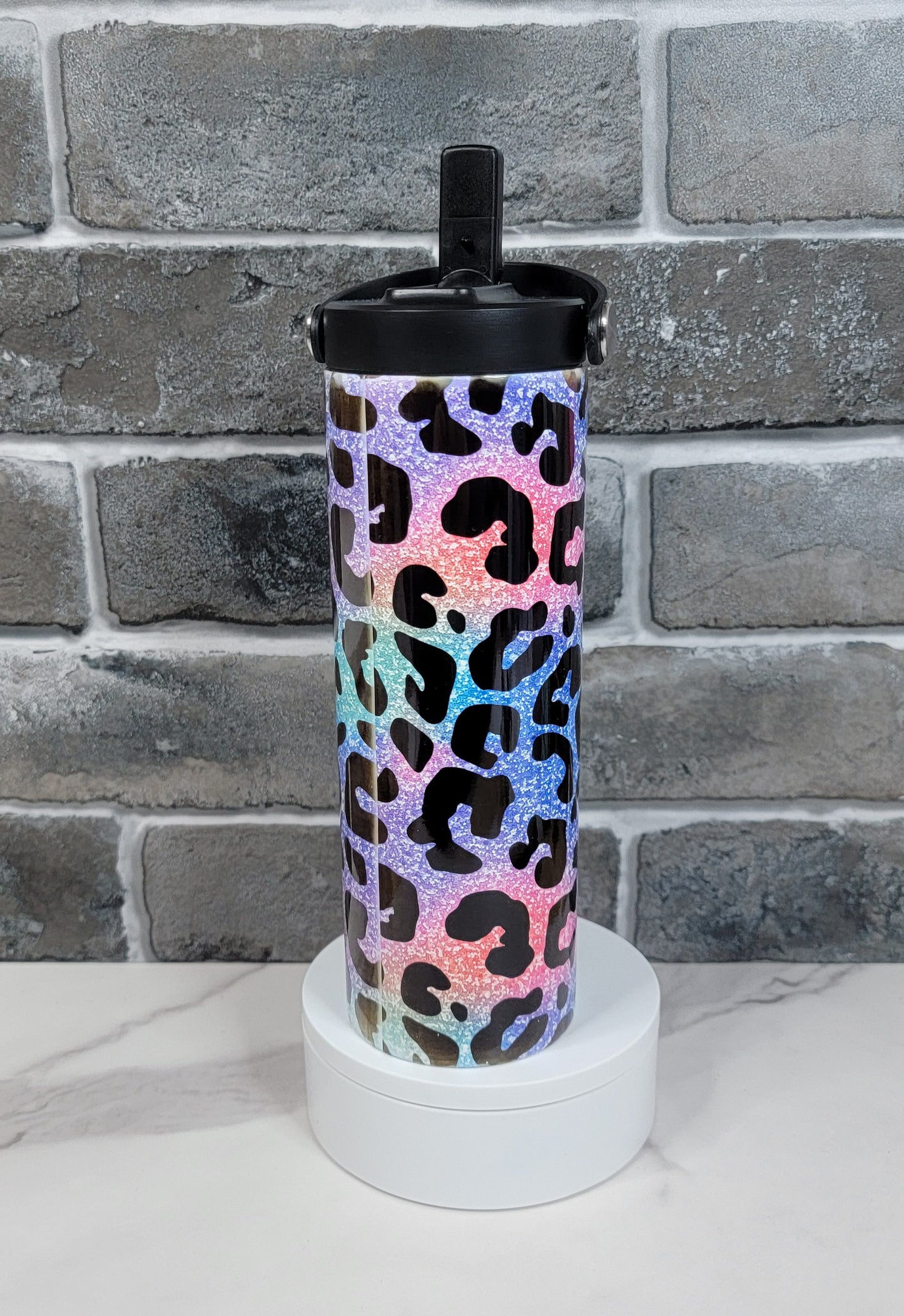 Rainbow Animal Print Water Bottle