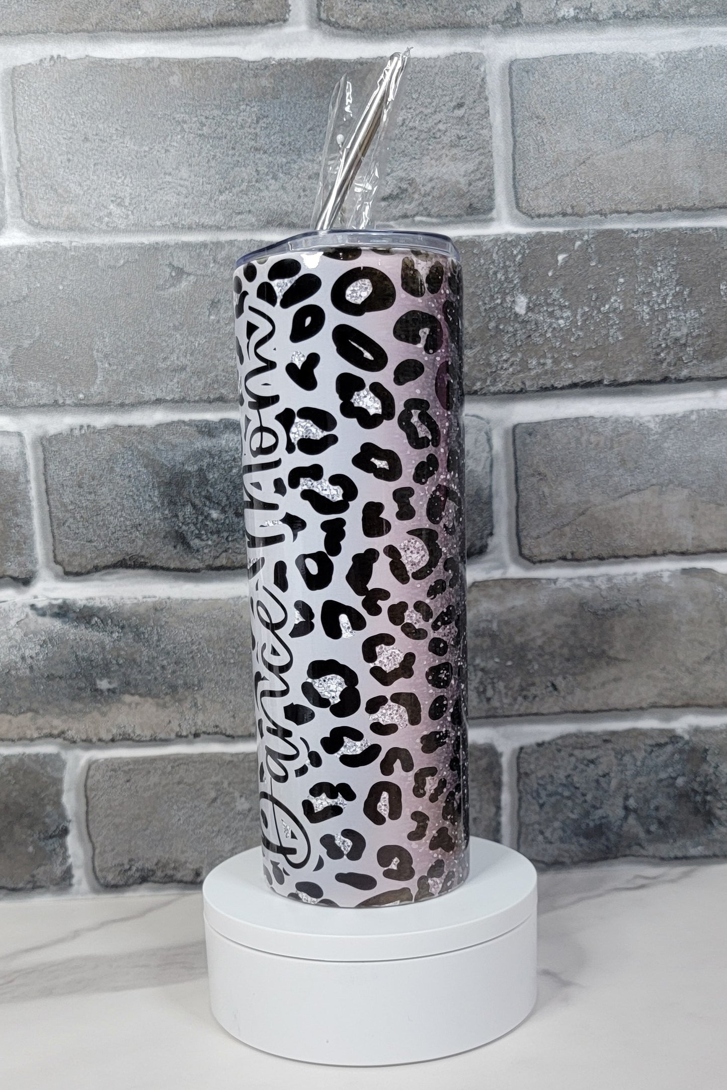 Grey Animal Print 20oz Tumbler