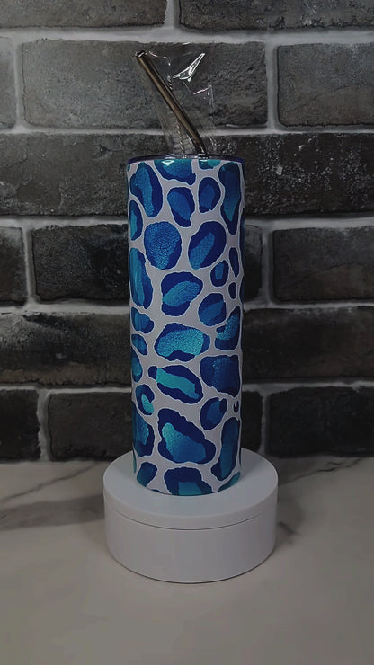 Blue Animal Print 20oz Tumbler