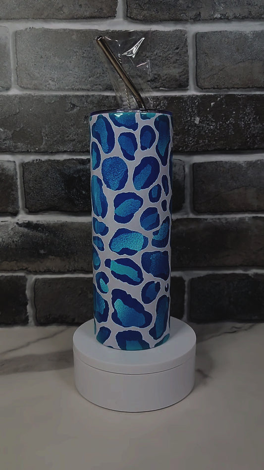 Blue Animal Print 20oz Tumbler