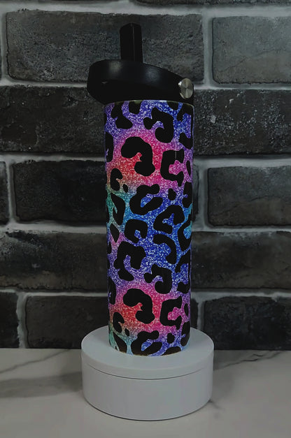 Rainbow Animal Print Water Bottle