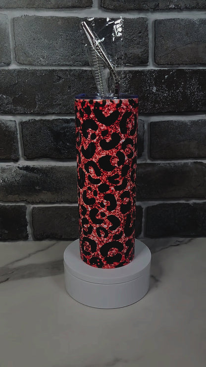 Red Animal Print 20oz Tumbler