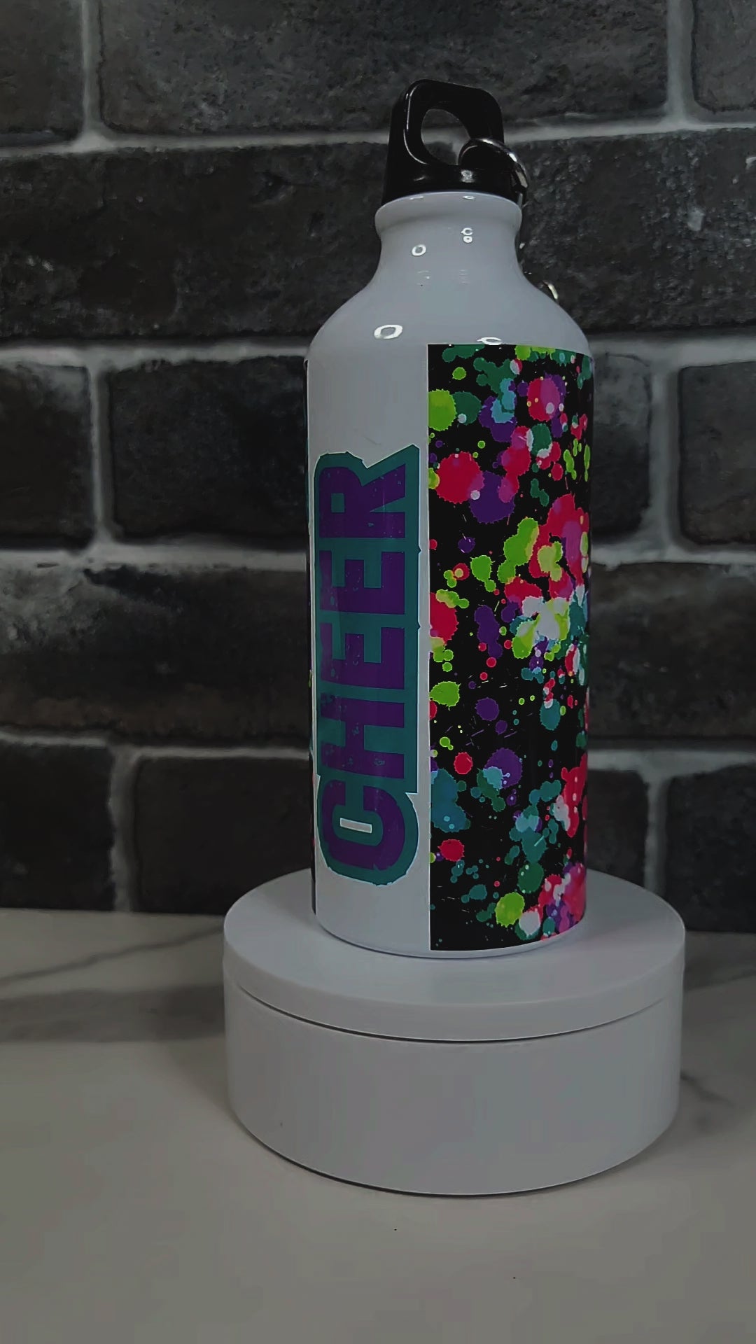 Cheer Splatter Mini Water Bottle – Happy Fun Time Creations LLC