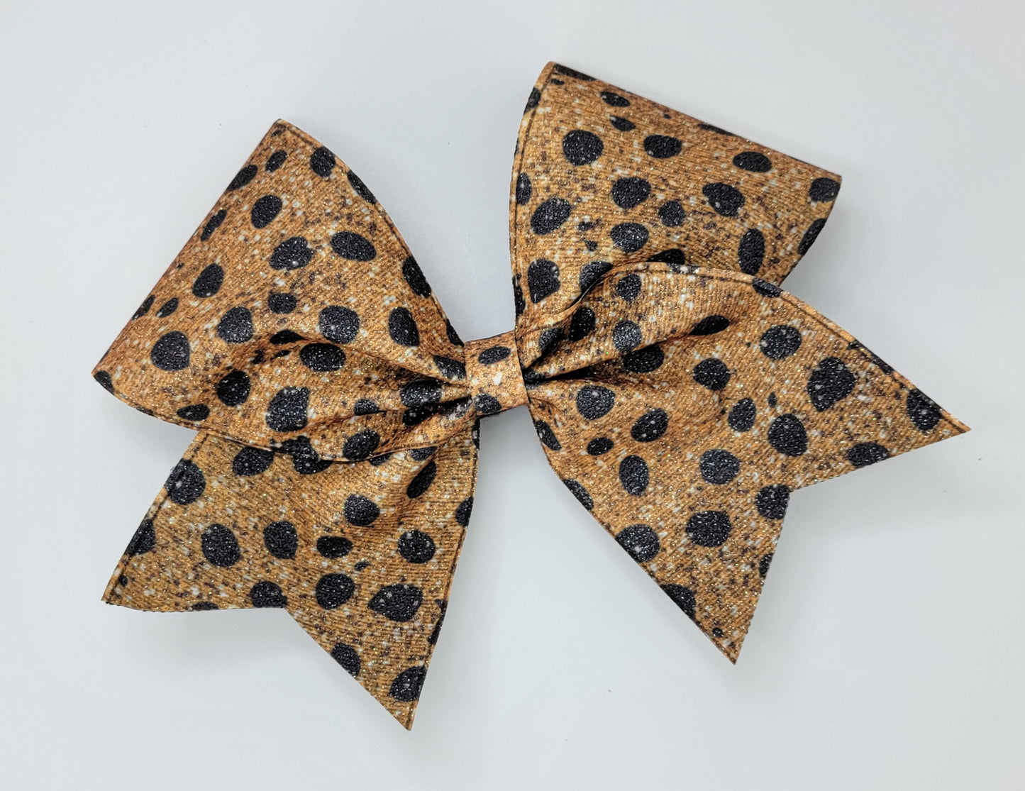 Golden Cheetah Sublimated Cheer Bow