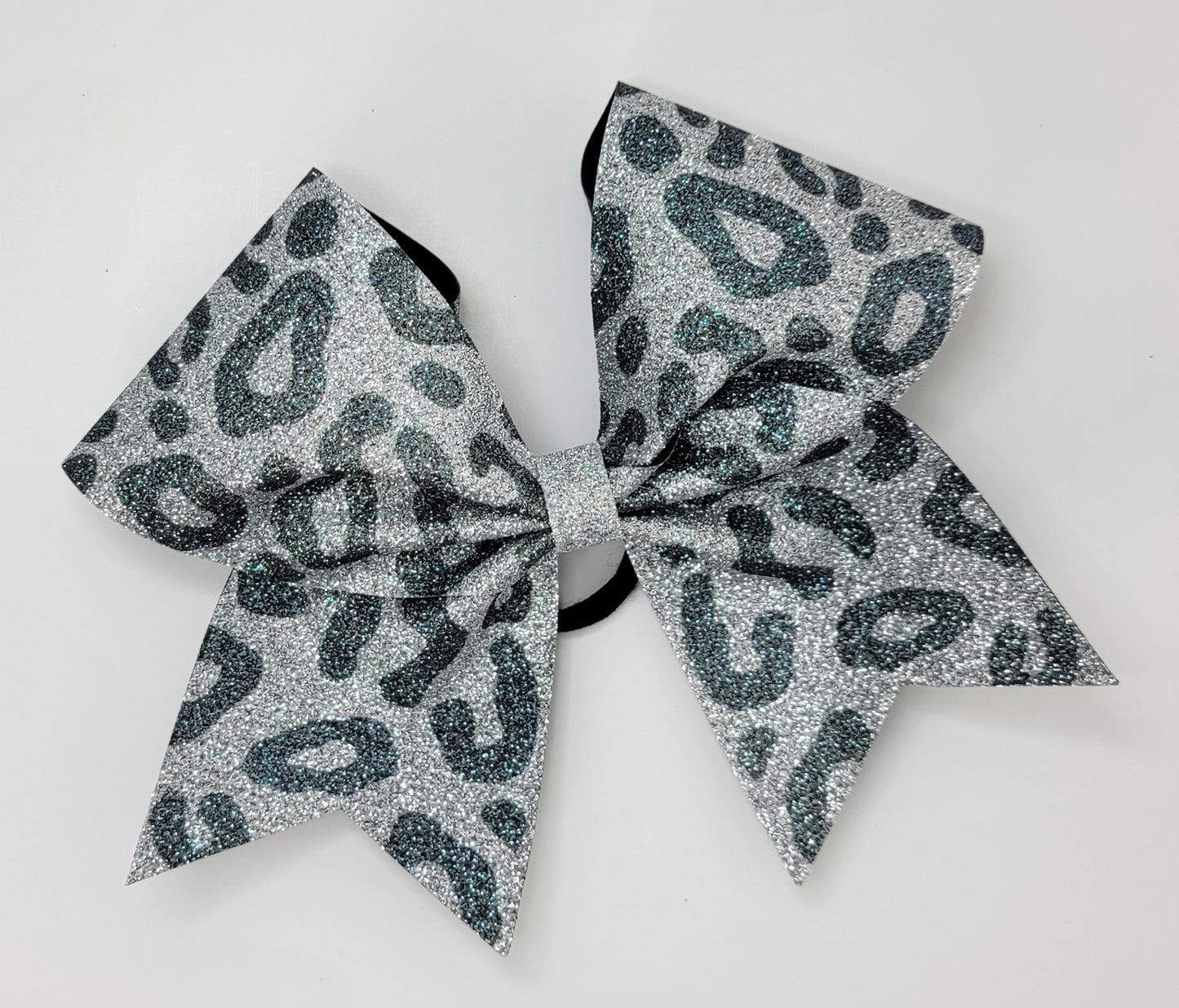 Silver Leopard Sublimated Cheer Bow